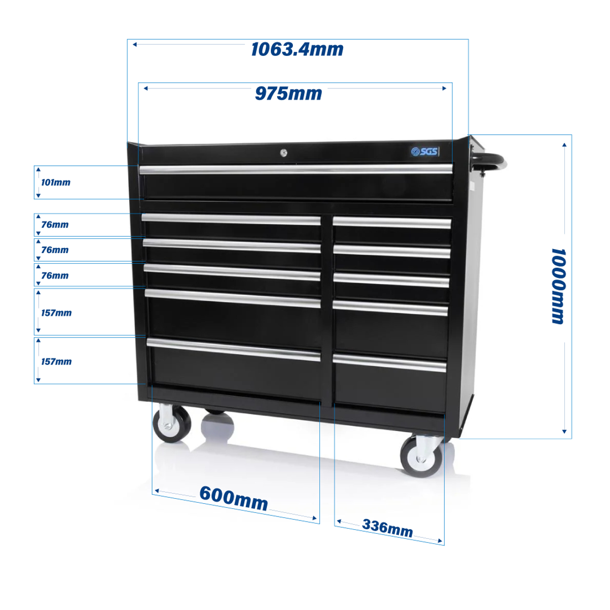 SGS 42in 19 Drawer Tool Chest & Roller Cabinet